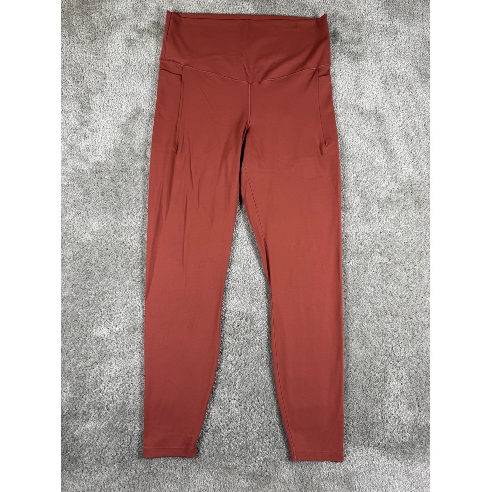 Soma 24/7 High Waist Leggings Rust Terracotta Side Pockets Size M Activewear